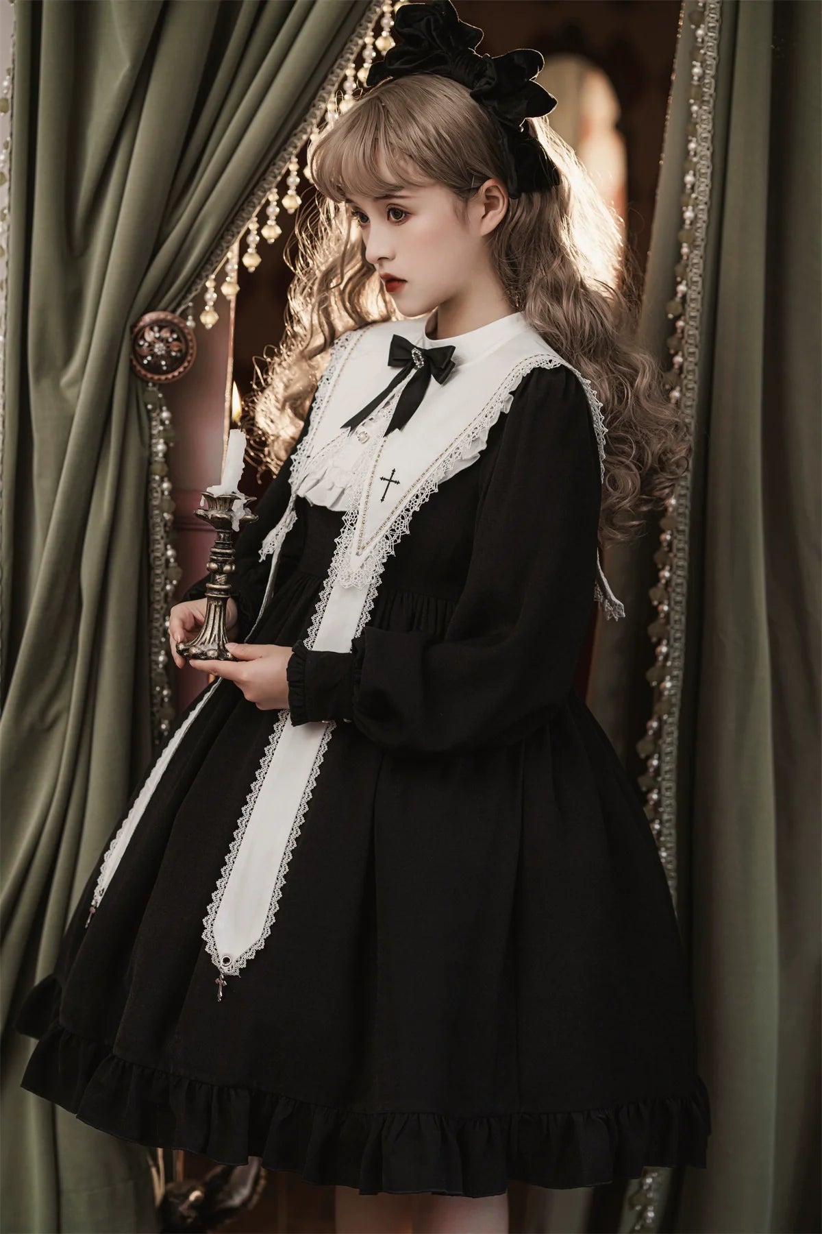 Black Nun - Gothic Lolita OP Dress - image 6