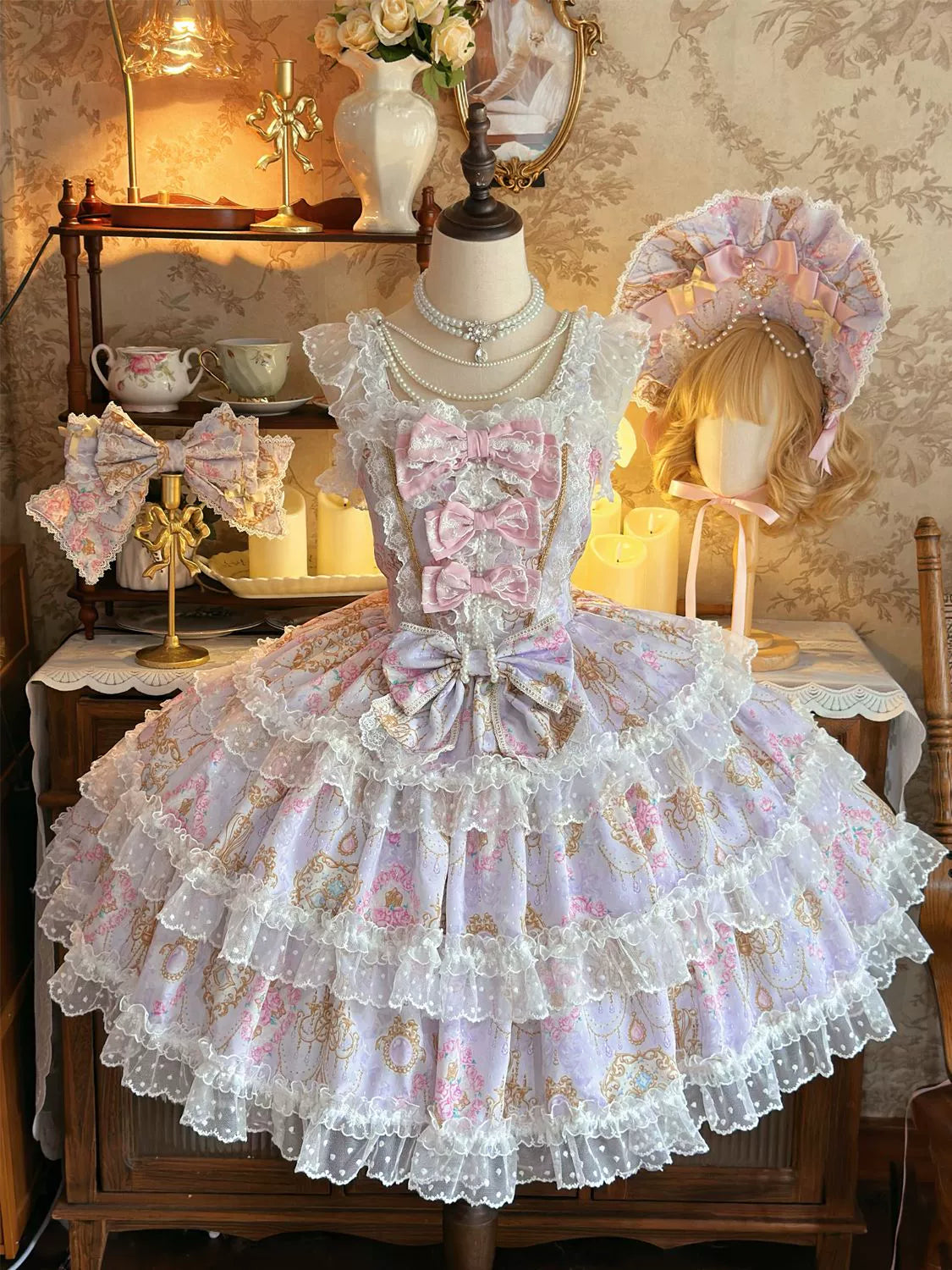 Candelabra Ode - Doll-like Sweet Lolita JSK Dress, Side Zipper - image 5