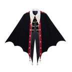 Vampire Youth - Ouji Lolita Bat Shaped Cape Set, Gold Embroidery & Red Accents - image 17