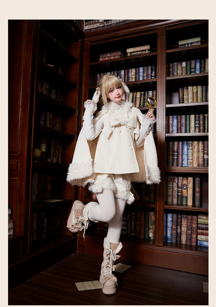 Rabbit & Bear - Winter Kawaii Lolita Cape and Shorts - image 6
