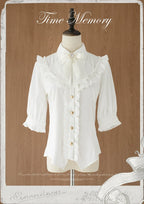 Earl Girl - Chiffon Classic Lolita Shirt, Mid-Length Mutton Sleeves - image 1