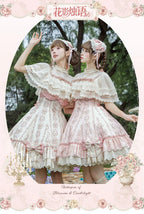 Whispers of Blossoms & Candlelight - Sweet Lolita Floral Printed JSK Dress with Bows and Accessories - image 16
