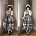 Antonia's Cottage - Oil Painting Long Pinafore Dress - image 2