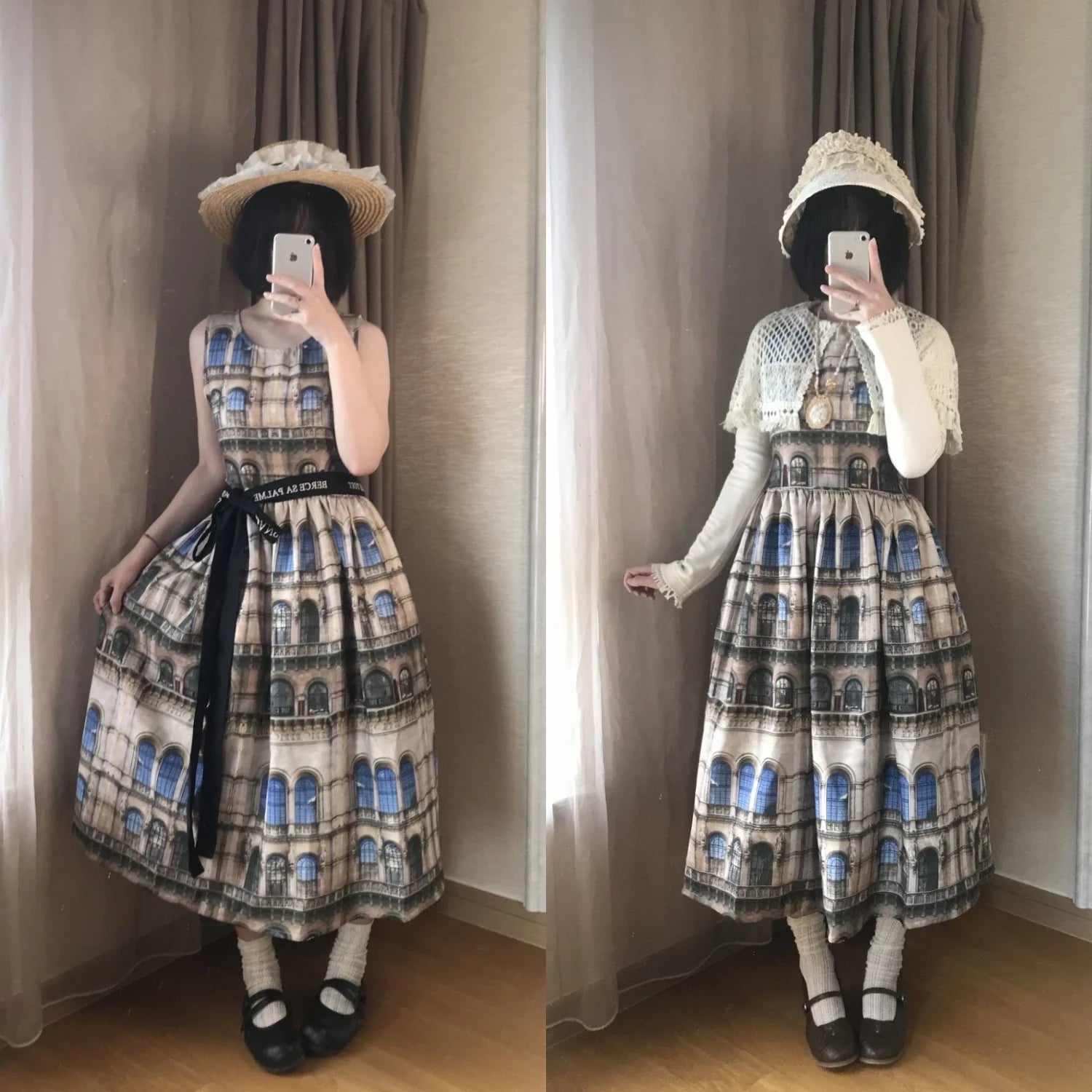 Antonia's Cottage - Oil Painting Long Pinafore Dress - image 2