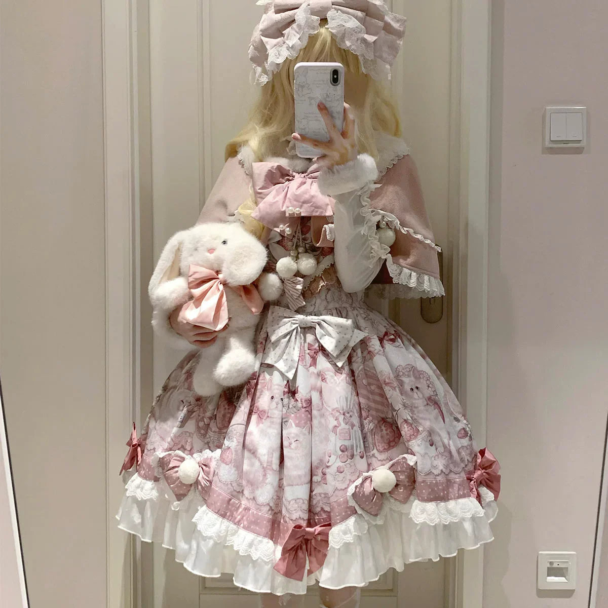 Dessert Catlets - Sweet Lolita JSK, Strawberry And Cat Prints - image 8