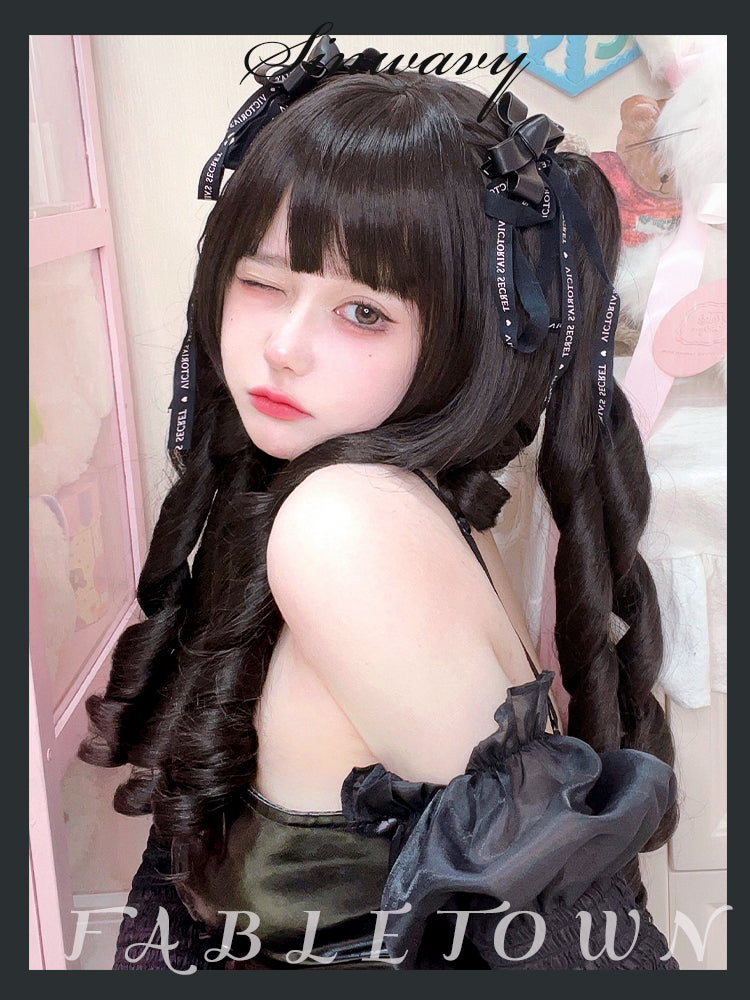 Retro Elegant Roman Curl Double Ponytail Wig - image 4