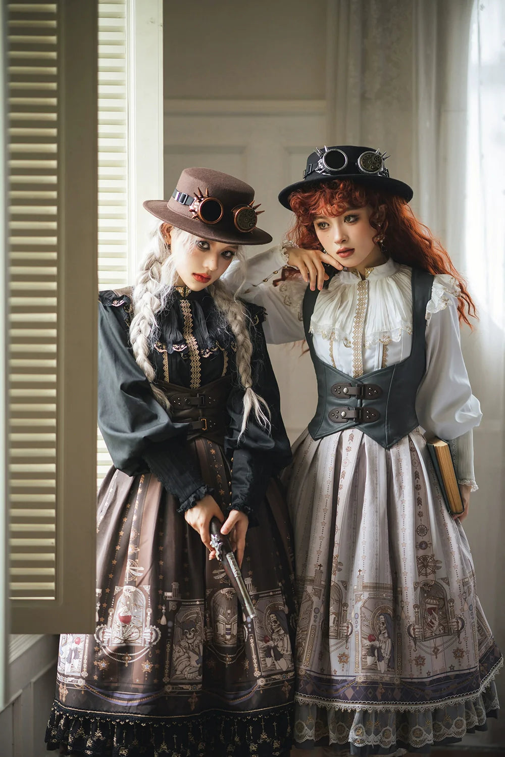 Demon Hunting Notes - Fishbone Gothic Lolita Skirt - image 8