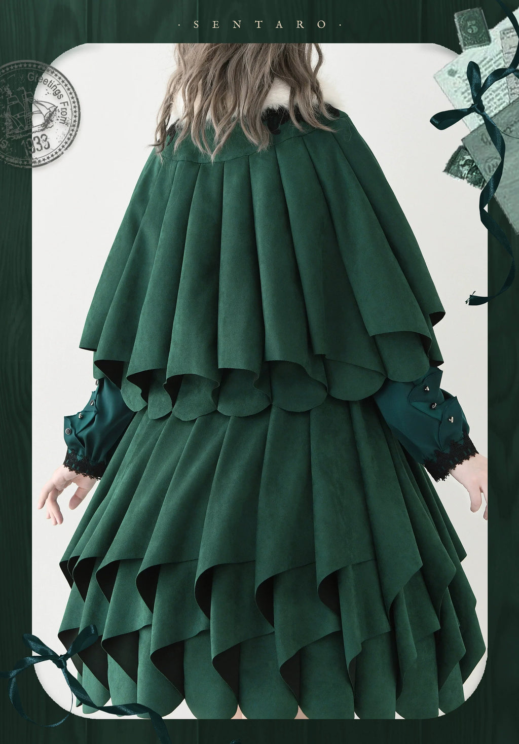 Molten Snowtop - Classic Lolita SK, Cape With Detachable Collar - image 4