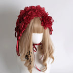Dark Red Gothic Lolita Headdresses and Floral Veils - image 5