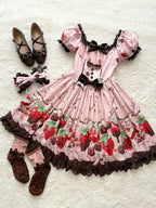 Strawberry Chocolate Lovers Sweet Lolita Embroidered Dress - image 23