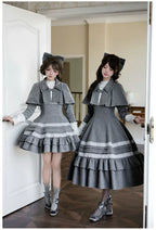 Reminisce - Pile Classic Lolita Dress, Detachable Cape and Accessories - image 9