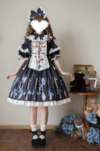 Witch's Banquet - Printed Doll-like Sweet Lolita OP, Apron-like Front and Accessories - image 2