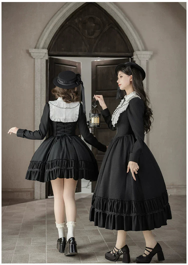 Audrey's Reply - Classic Lolita Square Neck OP, Detachable Embroidered Collar and Accessories - image 3