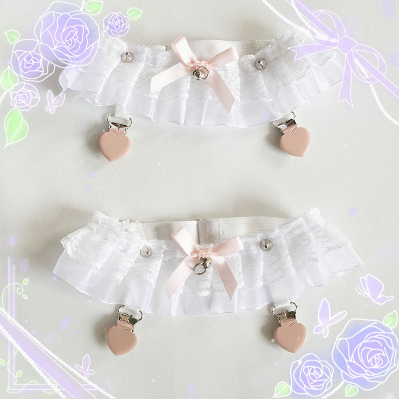 Sweet Lolita Lace Garter Stocking Clips, Multicolors - image 1