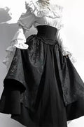 Dark Gothic Lolita Ruffle Blouse and Skirt Set - image 1