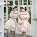 Whispers of Blossoms & Candlelight - Sweet Lolita Floral Printed JSK Dress with Bows and Accessories - image 14
