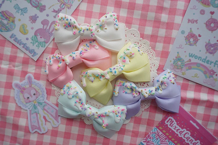 Handmade Sweet Lolita Cream Cake Bow Hair Clip - image 3