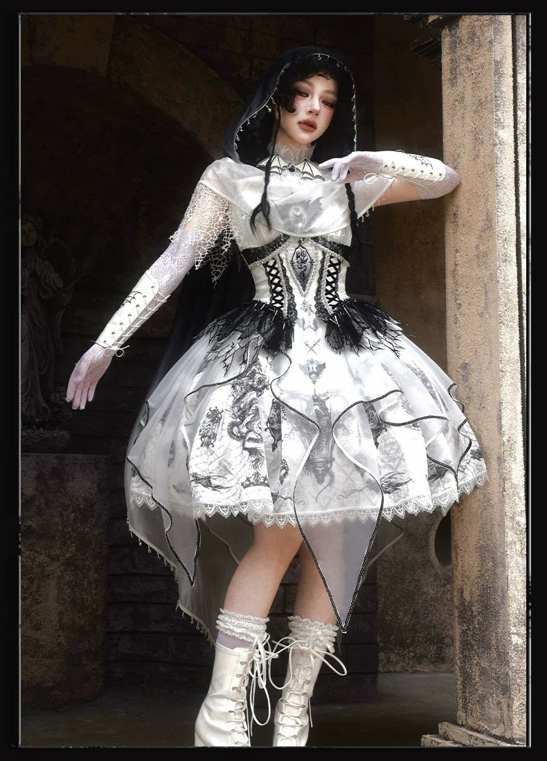 Bone Dragon - Gothic Lolita Corset JSK Dress Set with Embroidery - image 13