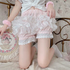 Cotton Lolita Bloomers, Ruffled Hem Cake Safety Shorts - image 16