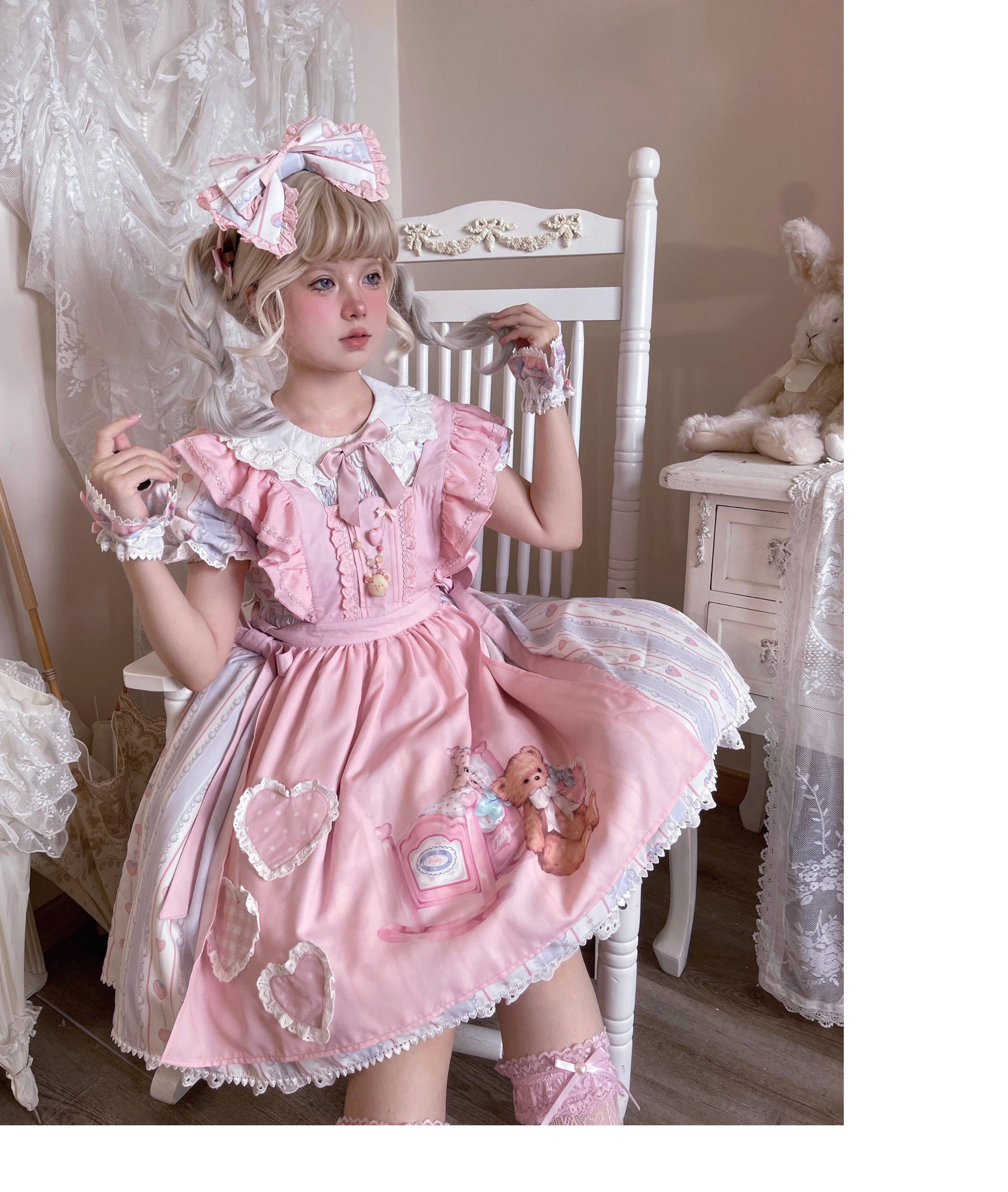 Barbie Bear - Sweet Lolita Bear Print JSK and OP and Accessories - image 21
