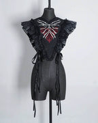 Gothic Lolita Accessory Red Bone Fake Collar - image 1