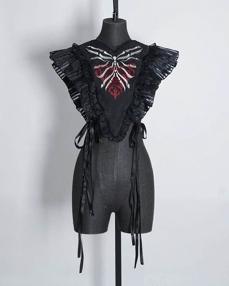 Gothic Lolita Accessory Red Bone Fake Collar - image 1