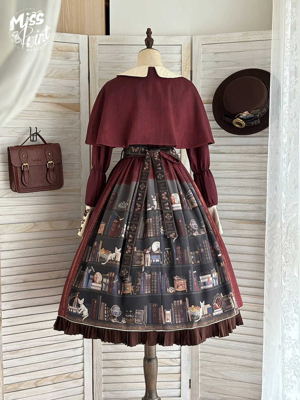 German Bookshelf - Classic Lolita OP Dress & Detachble Cape - image 27
