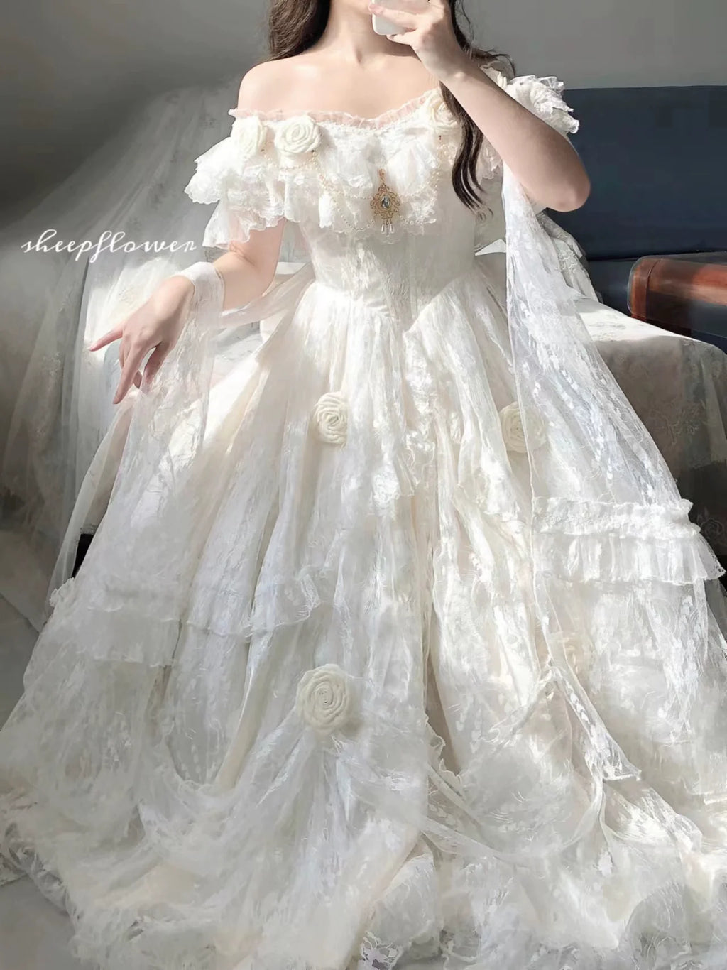 Tana Manor Classic Lolita OP Dress with Floral Decoration - image 25