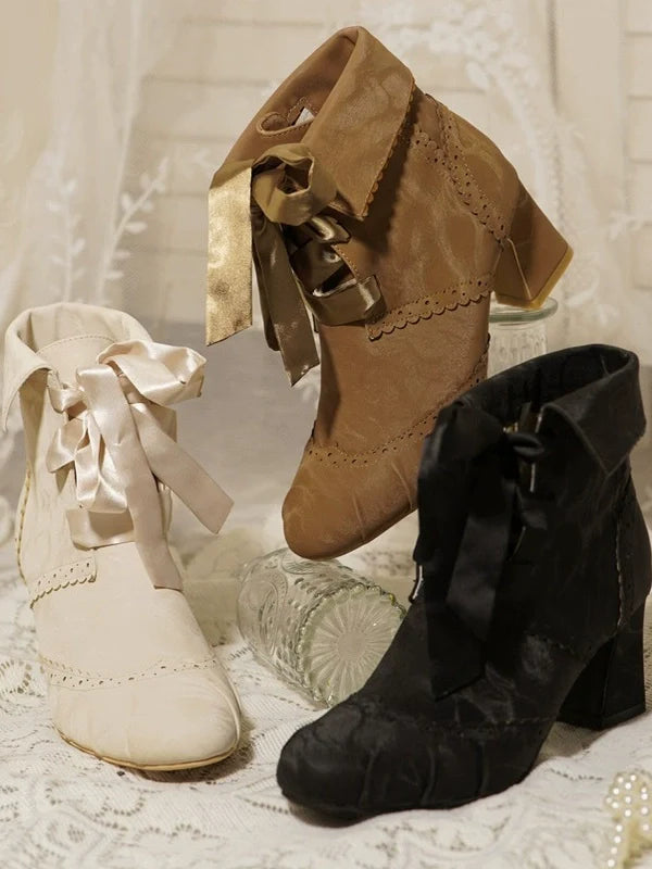 Lady Incognita - Retro Lolita Ankle Boots, Size Zipper - image 1
