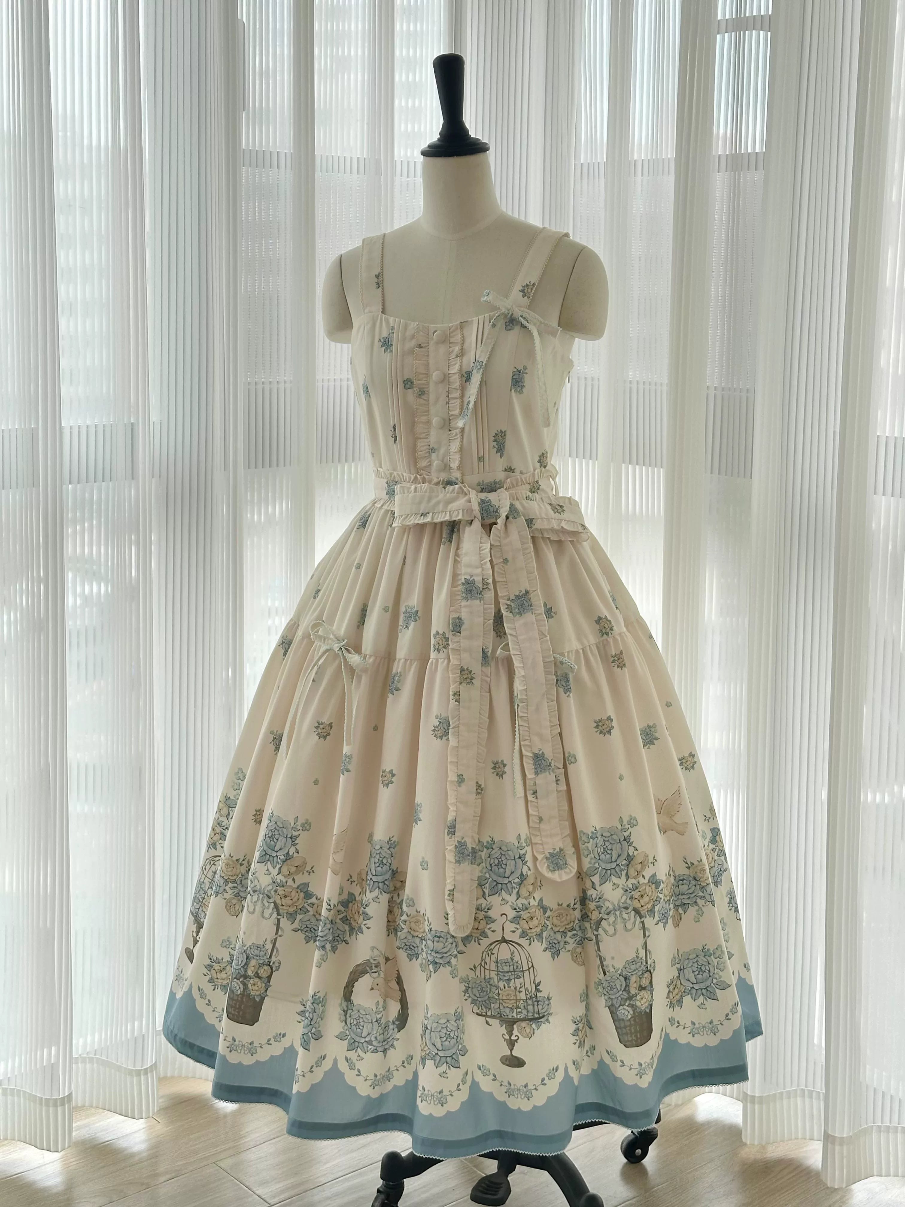 Floral and Bird Series - Classic Lolita JSK Dress, Floral Print - image 5