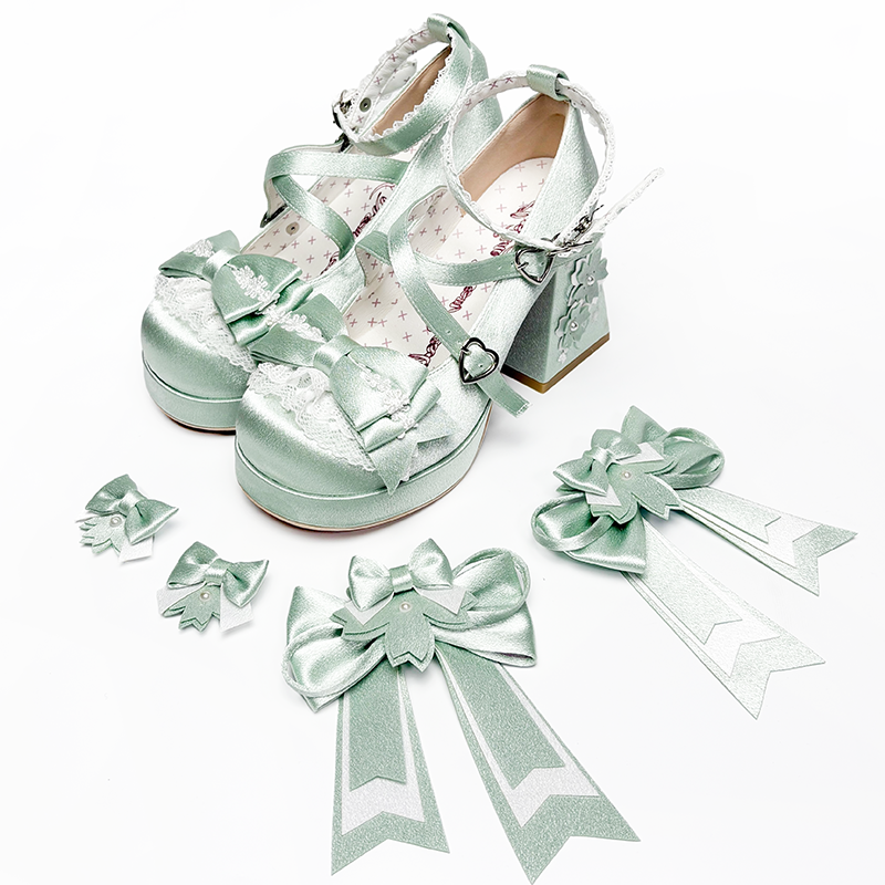Sakura Oath - Sweet Lolita Chunky Heel, 3D Floral Decoration - image 30