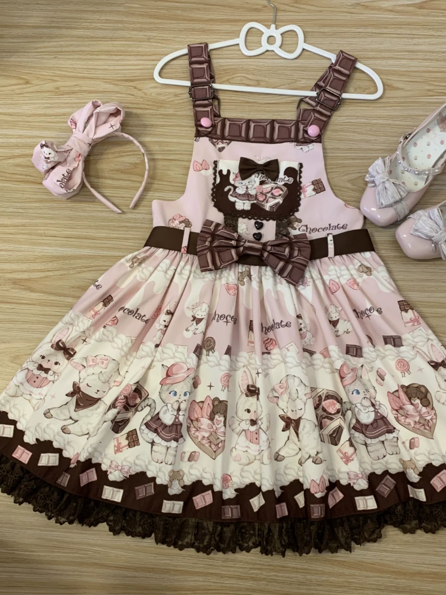 Heartbeat Miao Qiao - Kawaii Lolita Salopette Summer Cat Print Dress - image 10