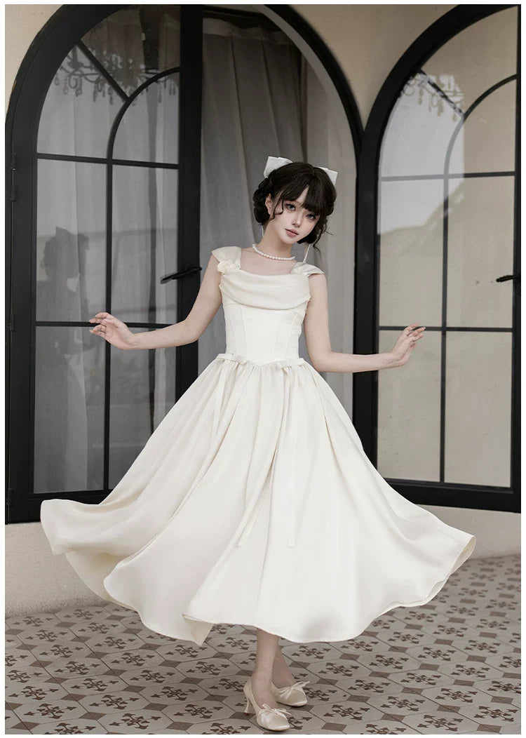 For Beloved - Classic Lolita Satin JSK Dress Set, Fishbone Waist - image 31