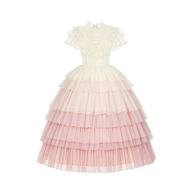 True Vow Embroidered Classic Lolita Dress with Layered Gradient Hem and Accessories - image 22