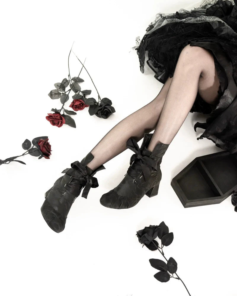 Lady Incognita - Retro Lolita Ankle Boots, Size Zipper - image 8