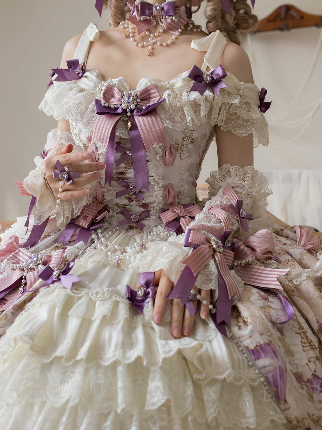 Antique Gem Fragrance Lolita Purple JSK Dress Set - image 7