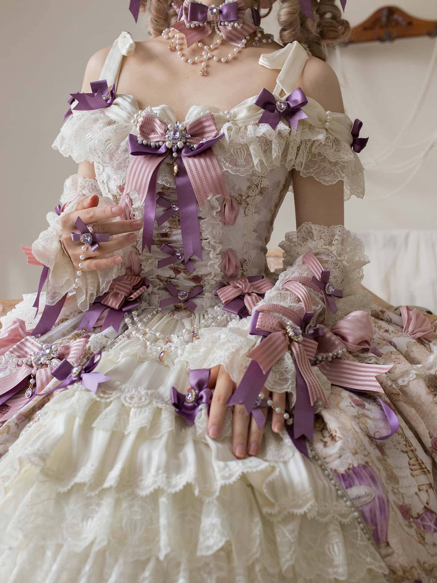 Antique Gem Fragrance Lolita Purple JSK Dress Set - image 7
