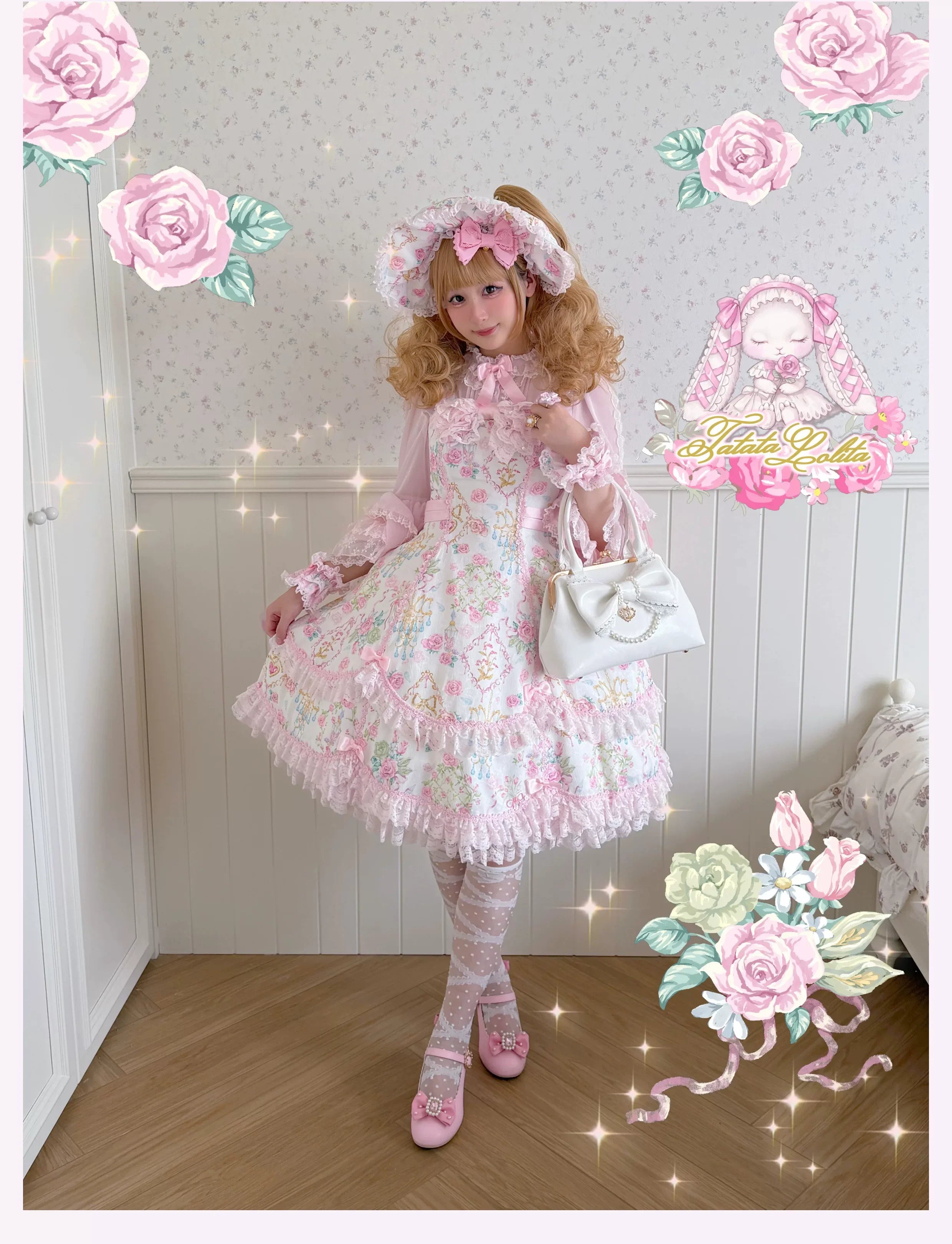 Spring 2025 Old School Lolita Floral JSK and OP Dress Series and Accessories - image 24