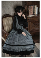 Yesterday's Epistle - Winter Classic Lolita Plaid Dress Set, Fishbone Waist - image 19