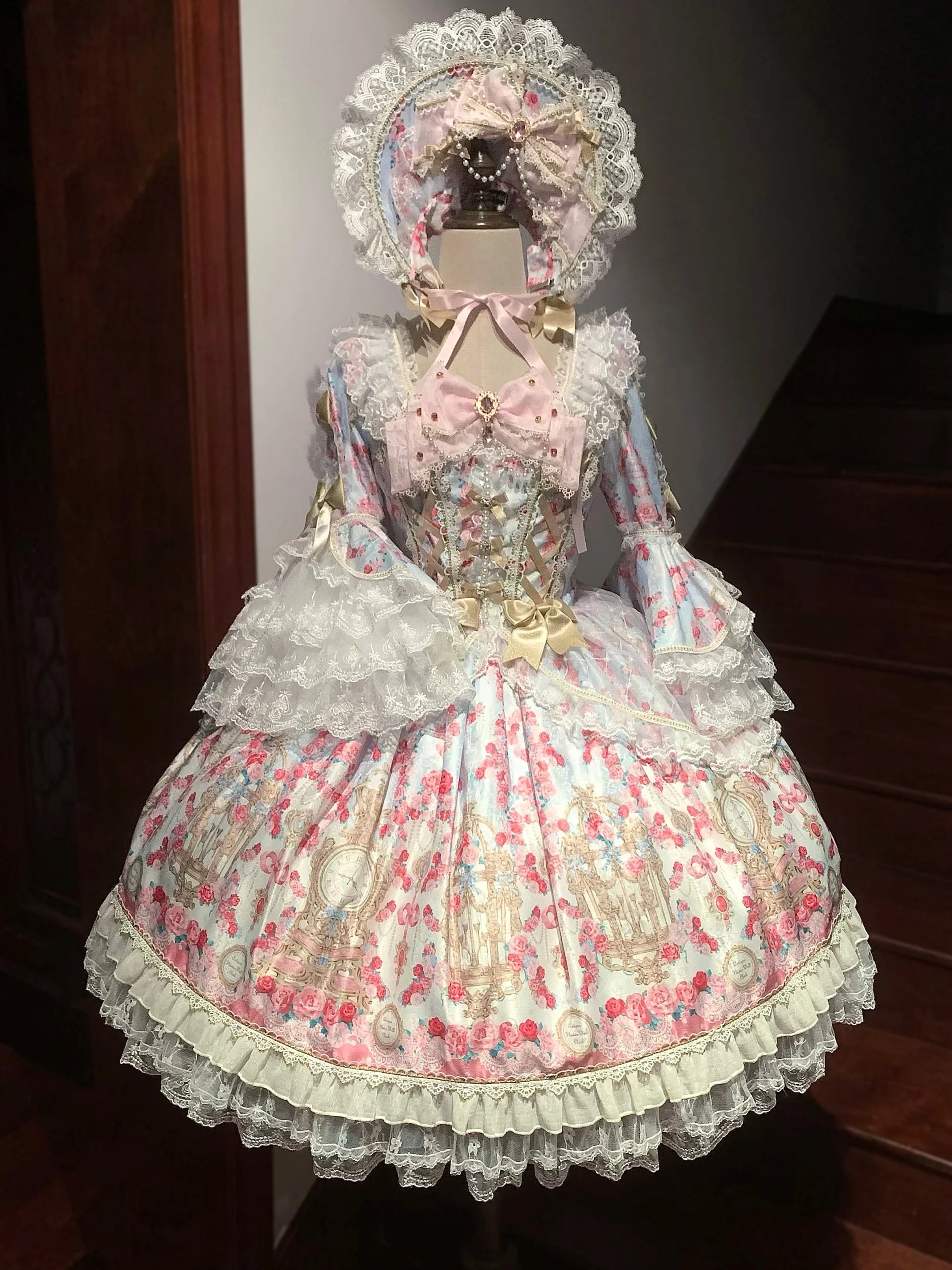 Rose Garden Prelude - Sweet Lolita OP Dress, Floral Printed - image 2
