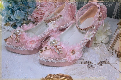 Wedding Lolita Floral Pointed Toe Heels - image 11