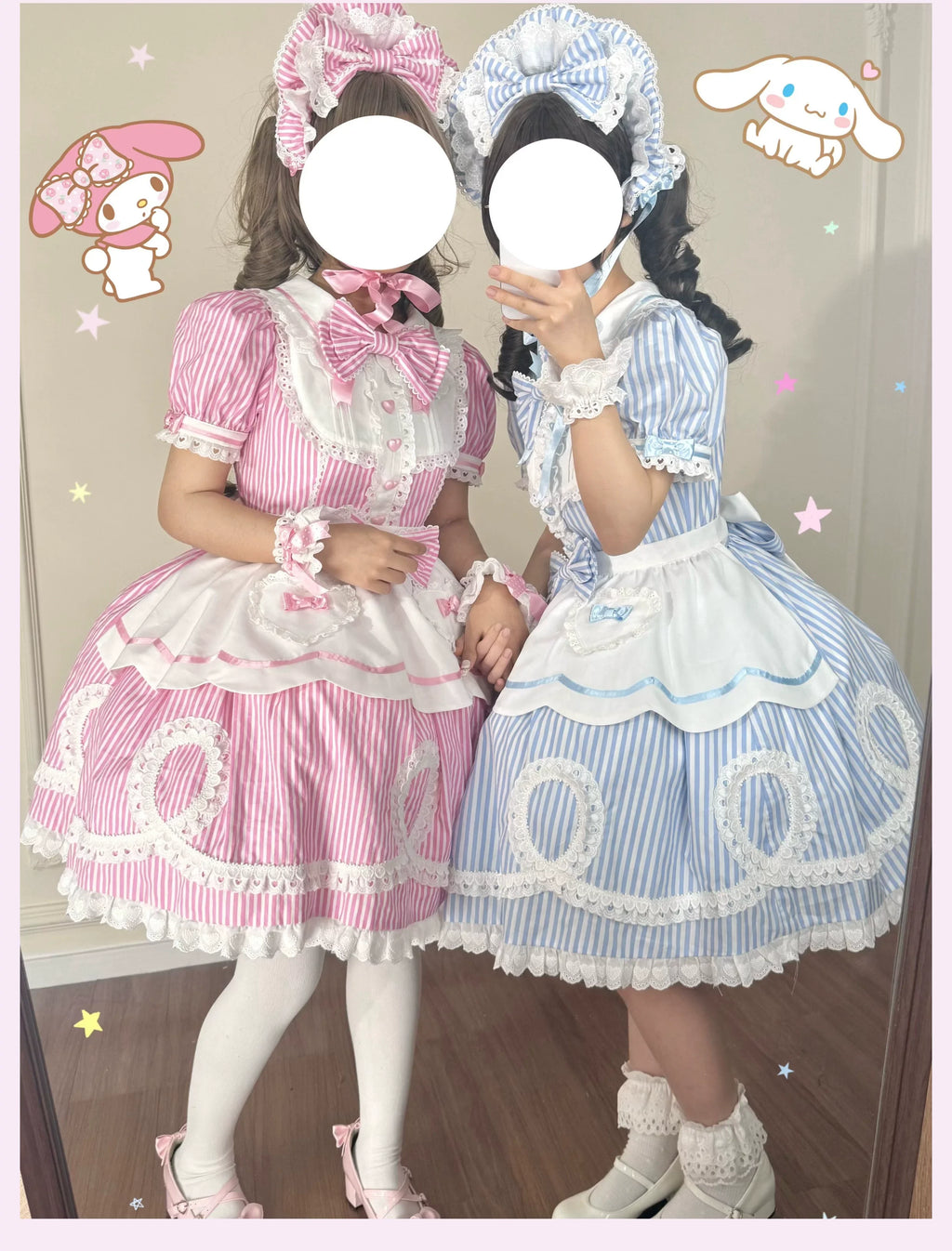 Candy Shop Manager - Old School Lolita Striped OP Dress, Detachable Apron - image 25