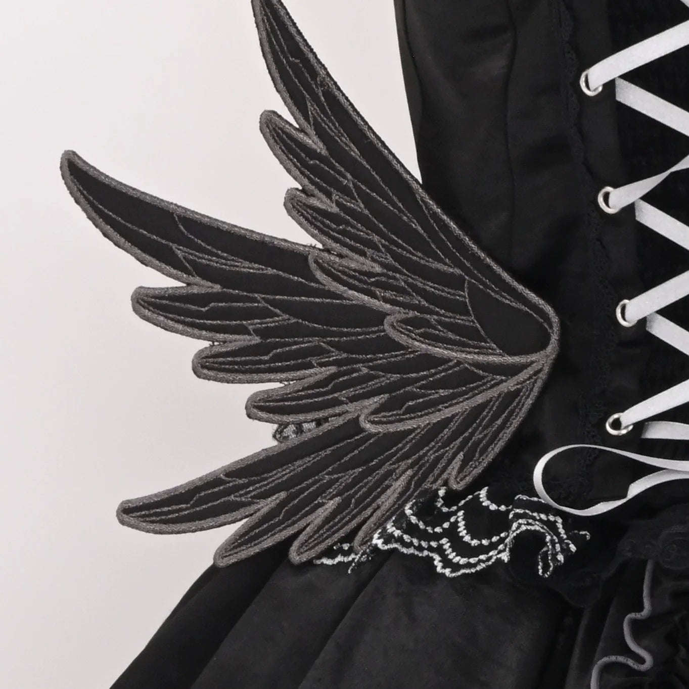 Metallic Angel Black Gothic Lolita Top and Ruffled Skirt Set - image 33