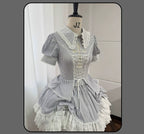Striped Cross - Gothic Coordinated Lolita Set, Adjustable Blouse & Skirt - image 56