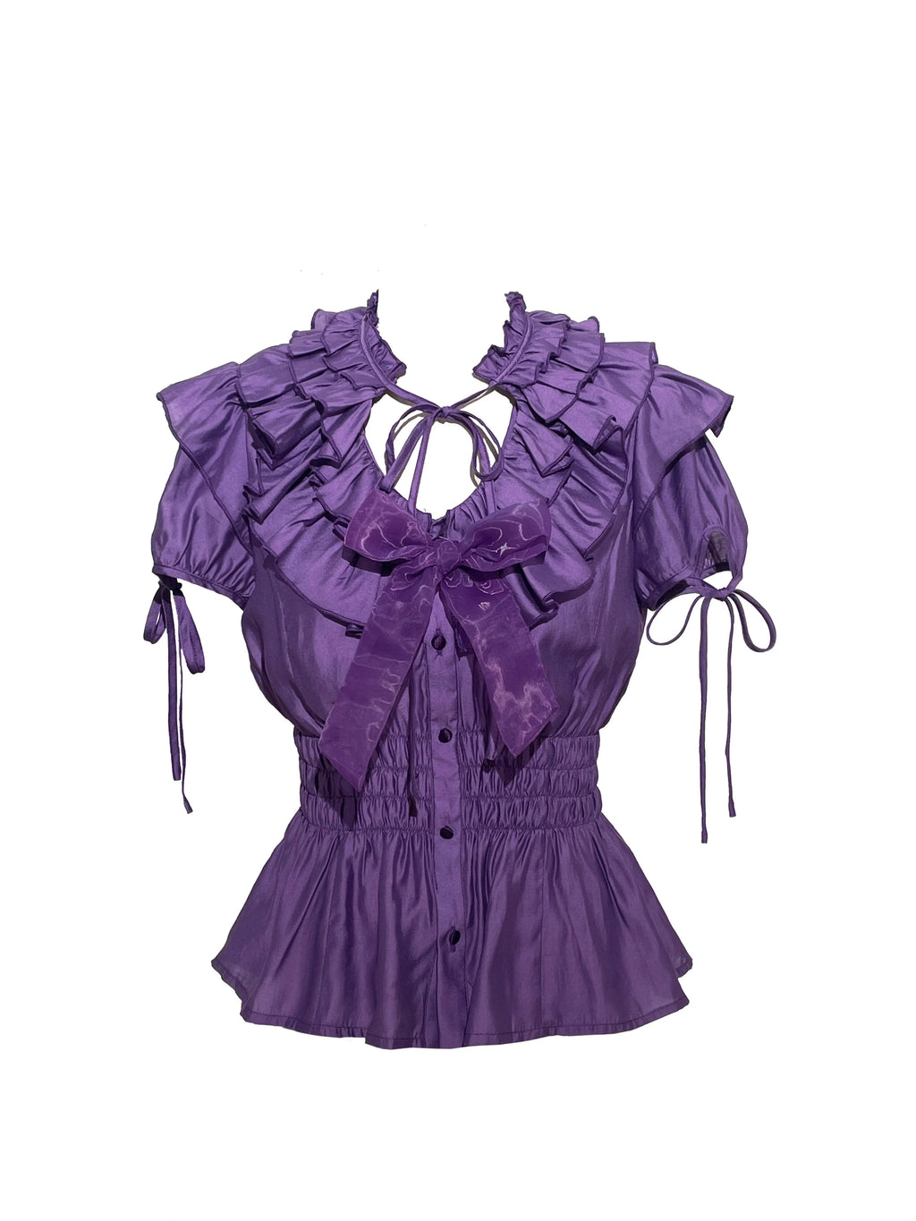 WONKA Gothic Lolita Purple Blouse and High Waist Shorts Set - image 10