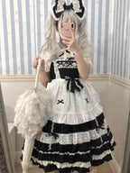 First Generation Doll - Black Old School Lolita Halter JSK Dress with Lace and Accessories - image 1