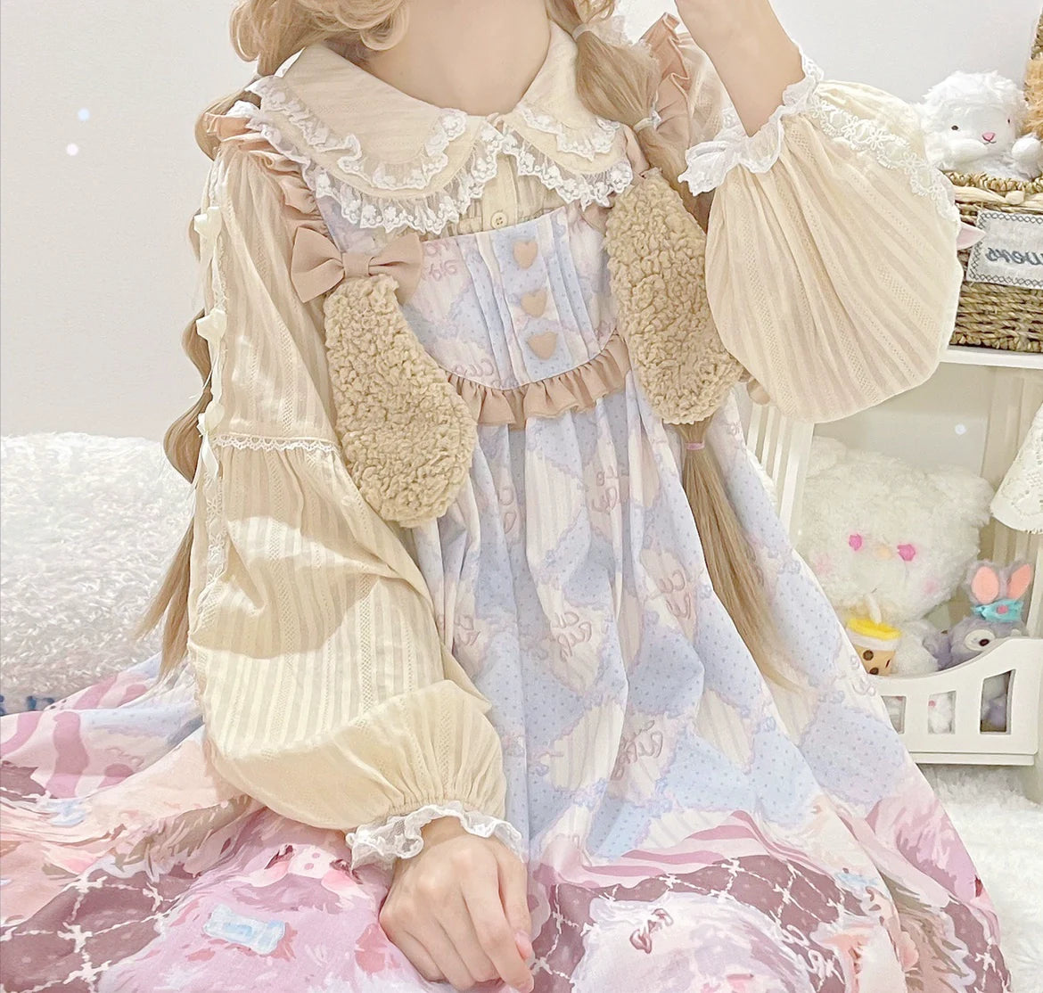 Sweet Lolita Doll Collar High-Waisted Blouse - image 31