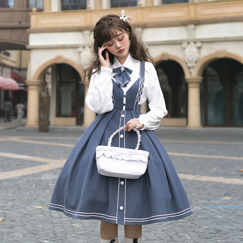 Chunlv Lolita - Book of Lies - Elegant College Style Princess JSK Set - image 4