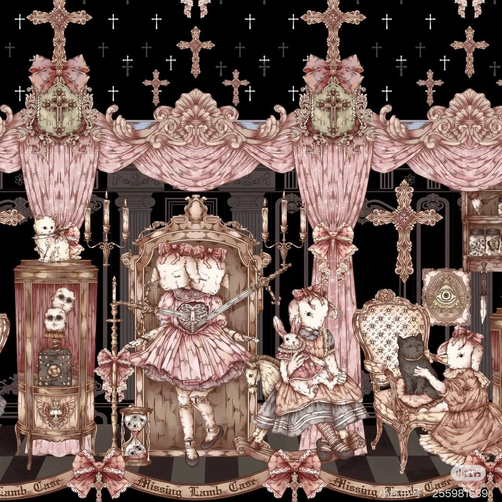 Missing Lamb Case - Gothic Lolita Dress Set with Sheep Prints - image 72