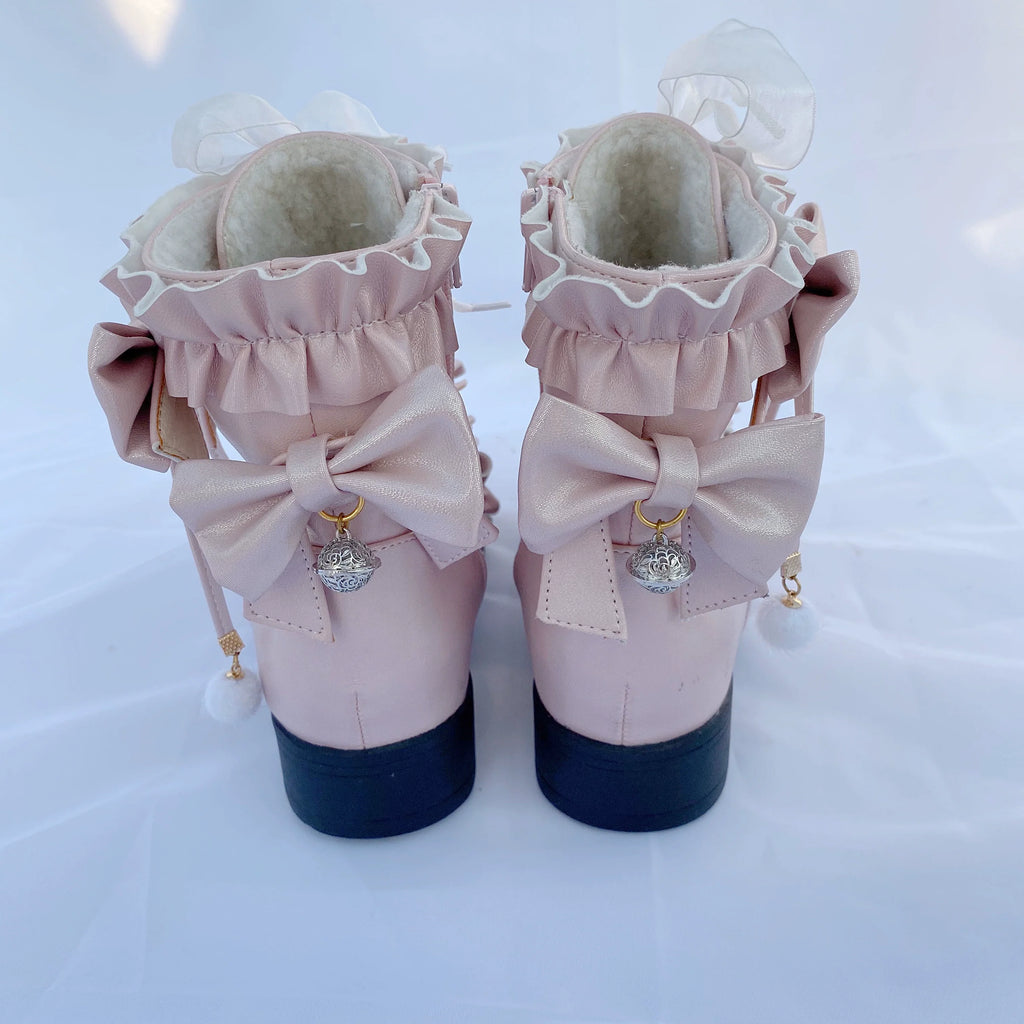 Enthusiastic Ideation - Elegant Lolita Shoes Fleeced Short Martin Boots - image 27